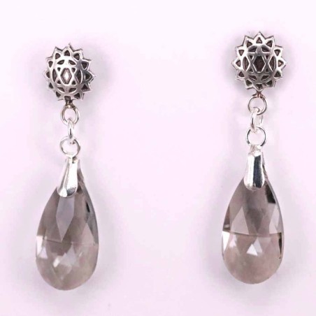 Earring Suaros. A Drop Grey Color