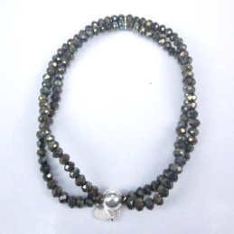 Bracelet ball 3-4mm.Crystal Green Color + Ball 6mm