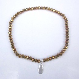 Bracelet ball 3-4mm.Crystal Gold Color + Ball 4mm