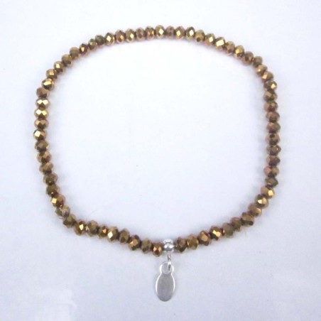 Bracelet ball 3-4mm.Crystal Gold Color + Ball 4mm
