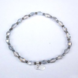 Bracelet ball 3-4mm.Crystal Smoky Color + Ball 3mm