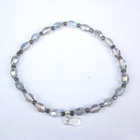 Bracelet ball 3-4mm.Crystal Smoky Color + Ball 3mm