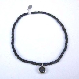 Bracelet ball 3-4mm.Crystal Black Color +c.z. 6mm