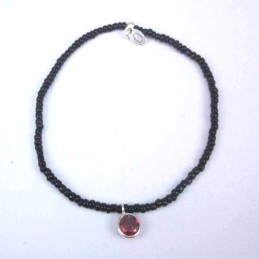 Bracelet ball 3-4mm.Crystal Black Color +c.z. 6mm