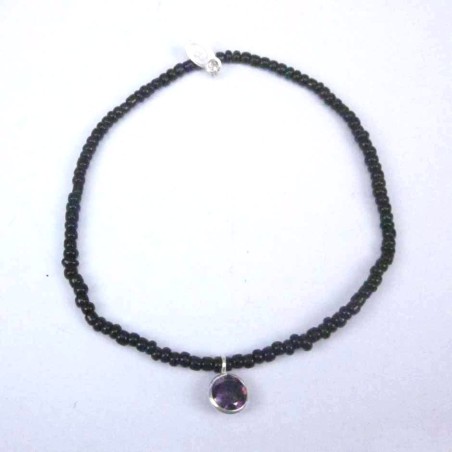 Bracelet ball 3-4mm.Crystal Black Color +c.z. 6mm