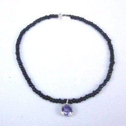 Bracelet ball 3-4mm.Crystal Black Color +c.z. 6mm