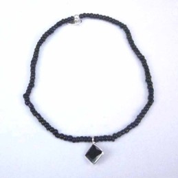 Bracelet ball 3-4mm.Crystal Black Color +c.z. 6mm