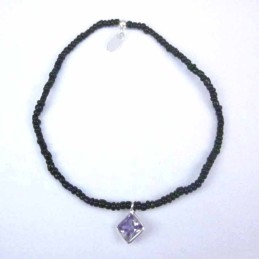 Bracelet ball 3-4mm.Crystal Black Color +c.z. 6mm