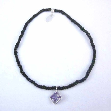Bracelet ball 3-4mm.Crystal Black Color +c.z. 6mm