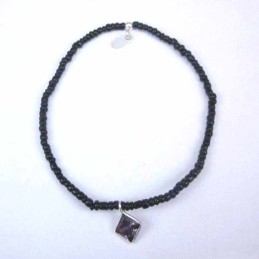 Bracelet ball 3-4mm.Crystal Black Color +c.z. 6mm