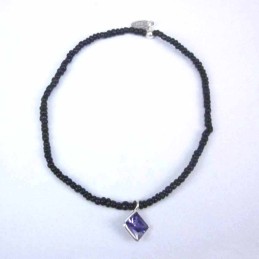 Bracelet ball 3-4mm.Crystal Black Color +c.z. 6mm