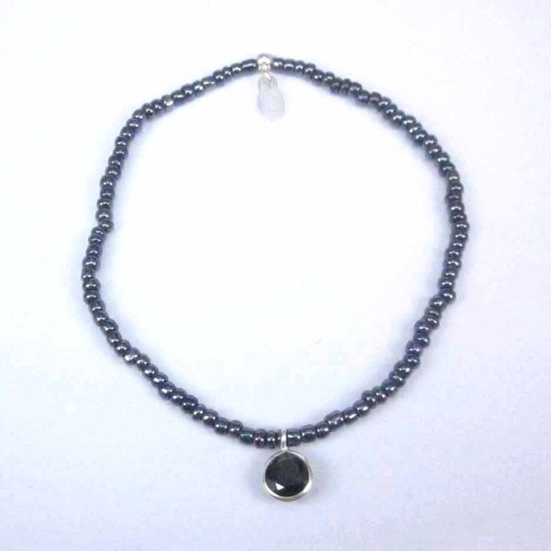 Bracelet ball 3-4mm.Crystal Grey Color +c.z. 6mm