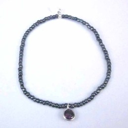 Bracelet ball 3-4mm.Crystal Grey Color +c.z. 6mm