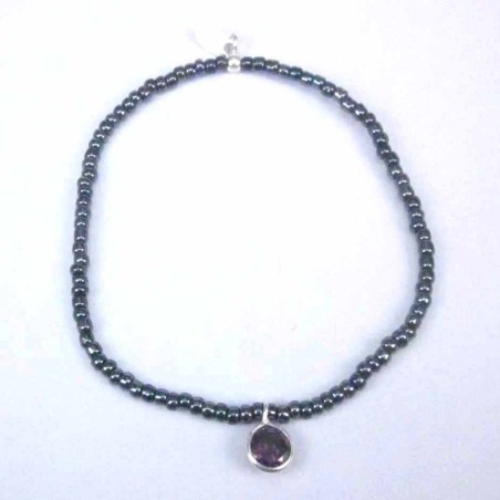 Bracelet ball 3-4mm.Crystal Grey Color +c.z. 6mm