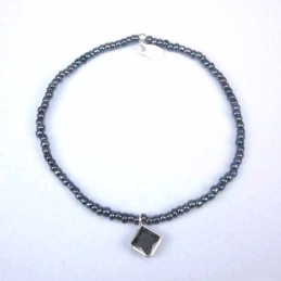 Bracelet ball 3-4mm.Crystal Grey Color +c.z. 6mm