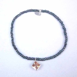Bracelet ball 3-4mm.Crystal Grey Color +c.z. 6mm