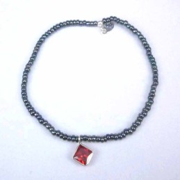 Bracelet ball 3-4mm.Crystal Grey Color +c.z. 6mm