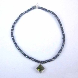 Bracelet ball 3-4mm.Crystal Grey Color +c.z. 6mm
