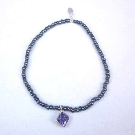Bracelet ball 3-4mm.Crystal Grey Color +c.z. 6mm
