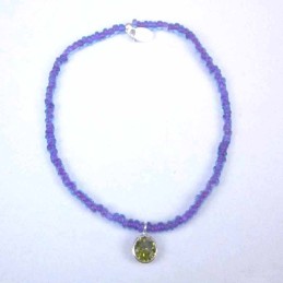 Bracelet ball 3-4mm.Crystal Purple Color +c.z. 6mm