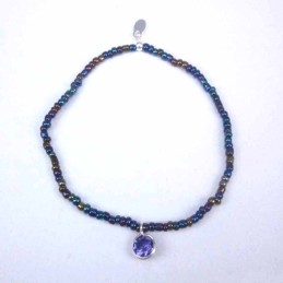 Bracelet ball 3-4mm.Crystal Mix Color +c.z. 6mm