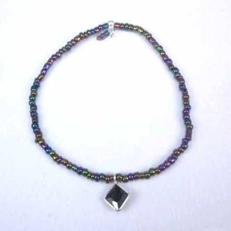 Bracelet ball 3-4mm.Crystal Mix Color +c.z. 6mm