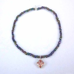 Bracelet ball 3-4mm.Crystal Mix Color +c.z. 6mm