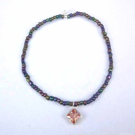Bracelet ball 3-4mm.Crystal Mix Color +c.z. 6mm