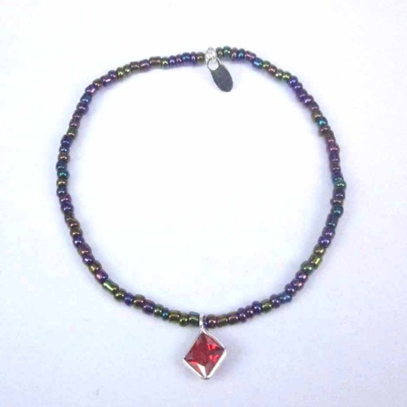 Bracelet ball 3-4mm.Crystal Mix Color +c.z. 6mm