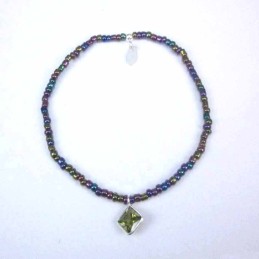 Bracelet ball 3-4mm.Crystal Mix Color +c.z. 6mm