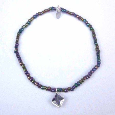 Bracelet ball 3-4mm.Crystal Mix Color +c.z. 6mm