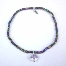 Bracelet ball 3-4mm.Crystal Mix Color +c.z. 6mm