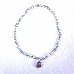Bracelet ball 3-4mm.Crystal Grey Color +c.z. 6mm