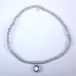 Bracelet ball 3-4mm.Crystal Grey Color +c.z. 6mm
