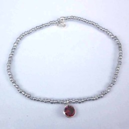Bracelet ball 3-4mm.Crystal Grey Color +c.z. 6mm