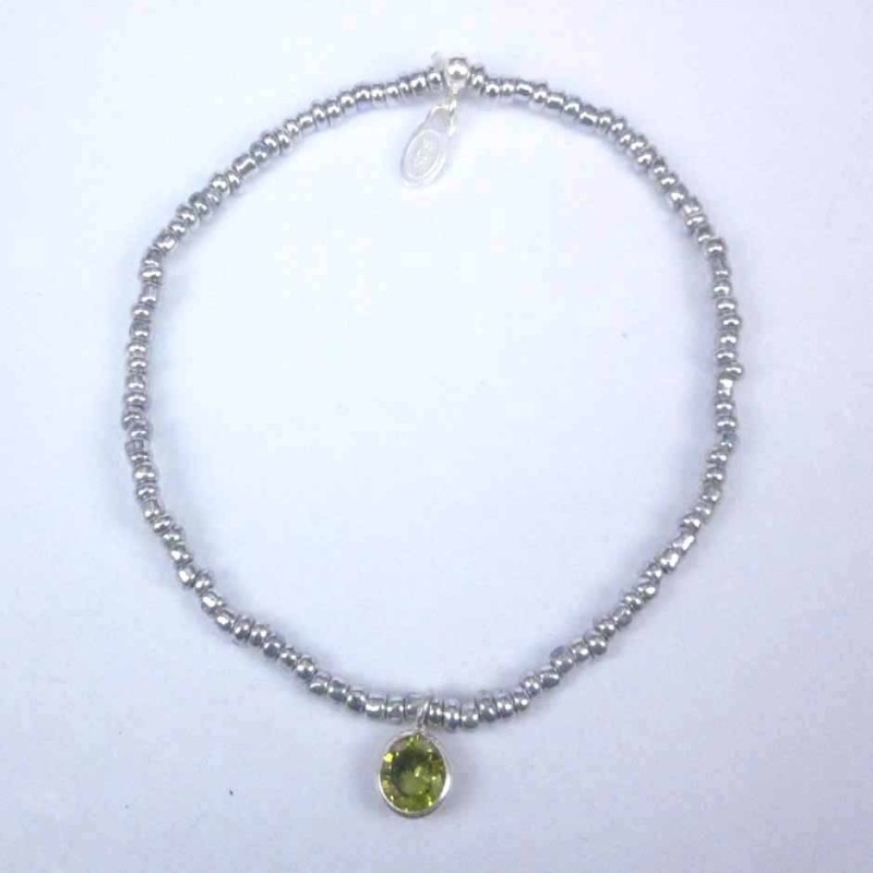 Bracelet ball 3-4mm.Crystal Grey Color +c.z. 6mm