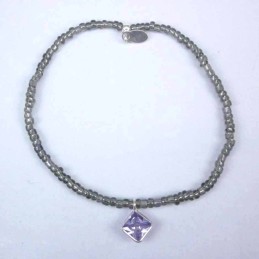 Bracelet ball 3-4mm.Crystal Grey Color +c.z. 6mm