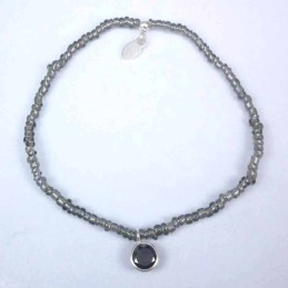 Bracelet ball 3-4mm.Crystal Grey Color +c.z. 6mm