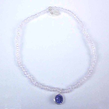 Bracelet ball 3-4mm.Crystal Rose Color +c.z. 6mm