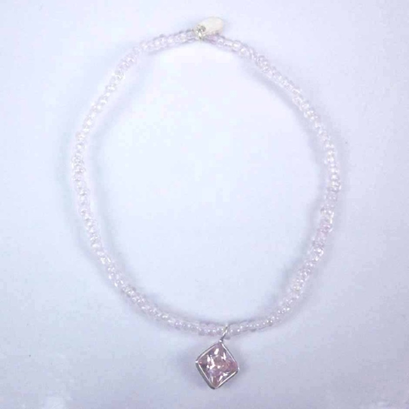 Bracelet ball 3-4mm.Crystal Rose Color +c.z. 6mm
