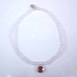 Bracelet ball 3-4mm.Crystal Rose Color +c.z. 6mm