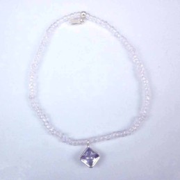 Bracelet ball 3-4mm.Crystal Rose Color +c.z. 6mm