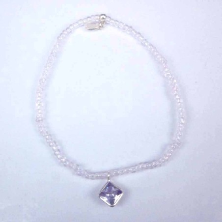 Bracelet ball 3-4mm.Crystal Rose Color +c.z. 6mm