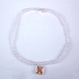 Bracelet ball 3-4mm.Crystal Rose Color +c.z. 6mm