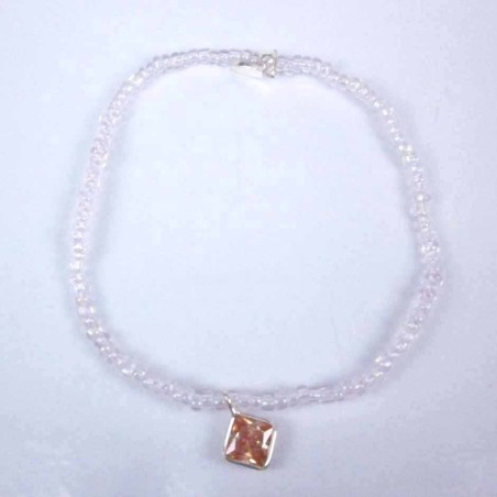 Bracelet ball 3-4mm.Crystal Rose Color +c.z. 6mm
