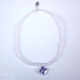 Bracelet ball 3-4mm.Crystal Rose Color +c.z. 6mm