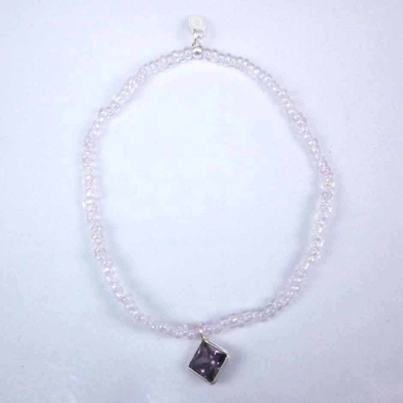 Bracelet ball 3-4mm.Crystal Rose Color +c.z. 6mm