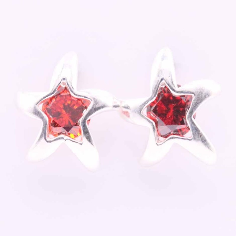 Ea C.Z. Sea Star 13mm. Garnet Color