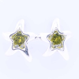 Ea C.Z. Sea Star 13mm. Peridote Color