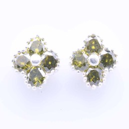 Ea Flower 4 C.Z. Peridote Color